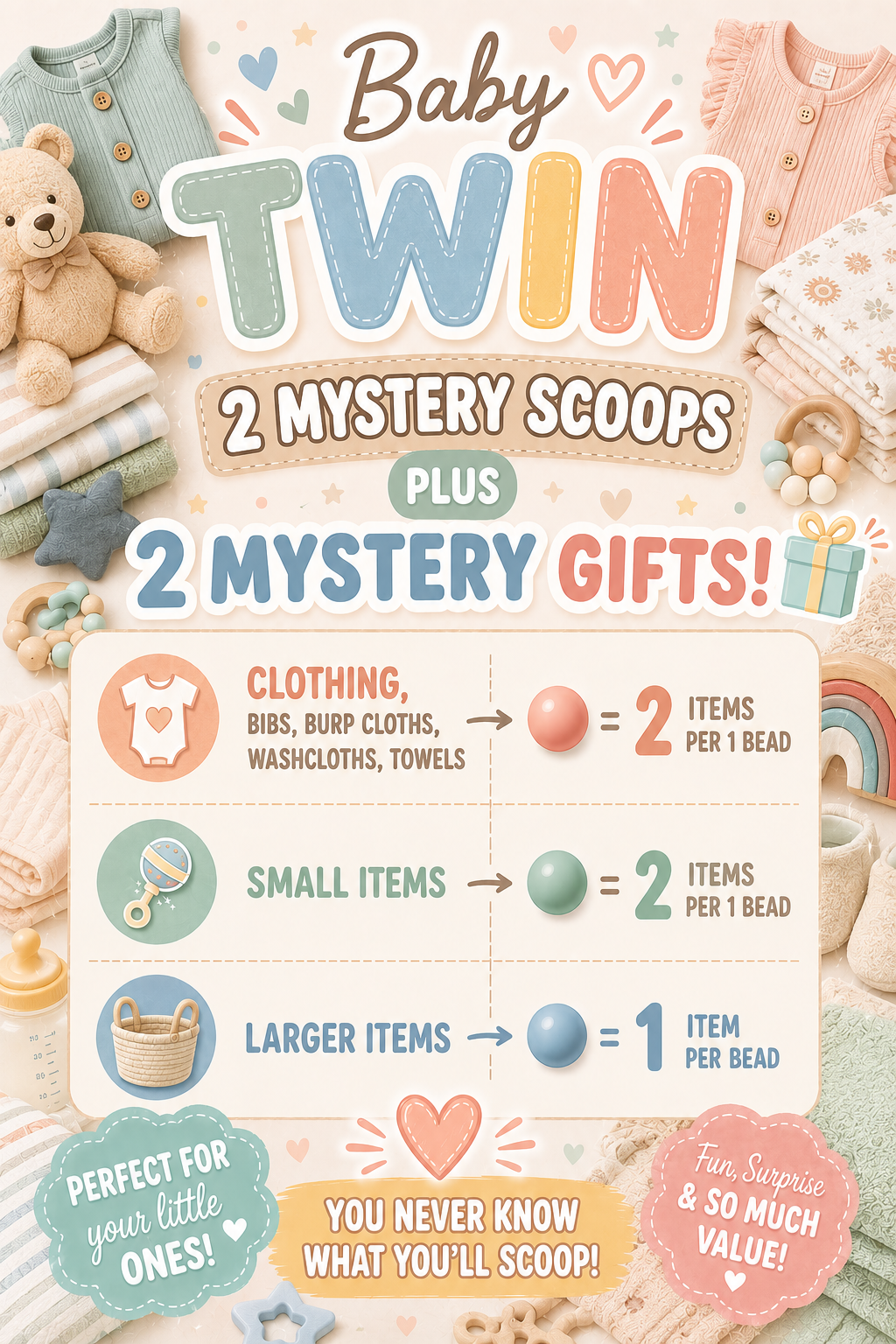 Baby TWIN 2 Mystery Scoop and 2 Mystery gifts