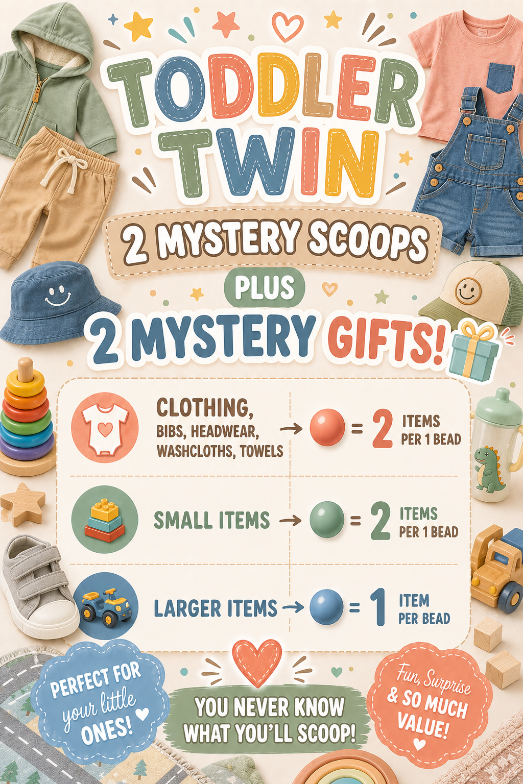Toddler TWIN 2 Mystery Scoops and 2 Mystery Gifts