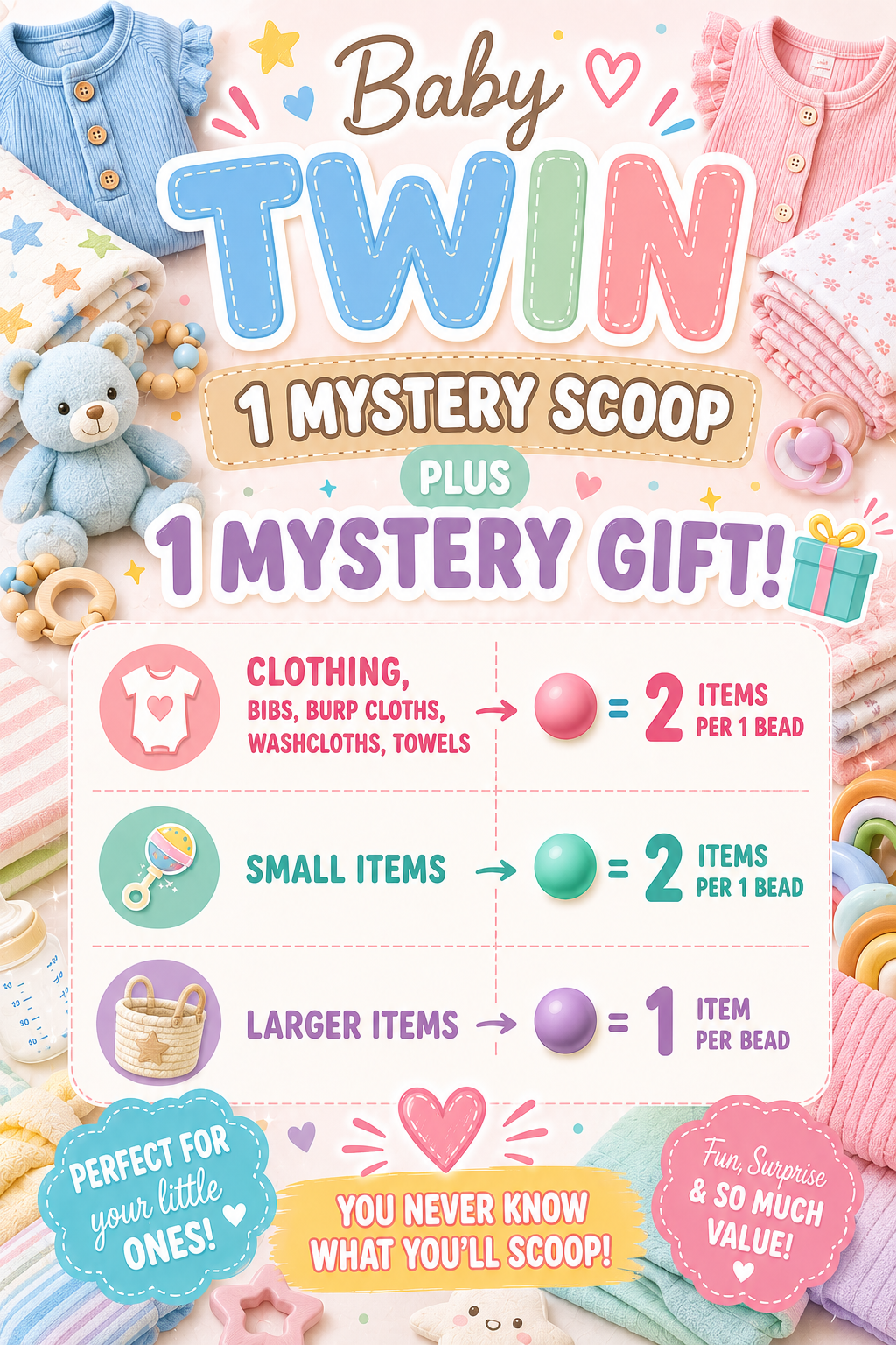 Baby Twin 1 Mystery scoop plus one Mystery Gift